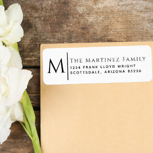 Return Address Elegant Family Monogram Customised Label