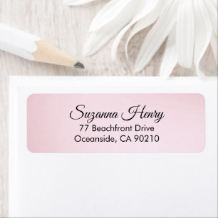 Return address _elegant handwriting blush pink return address label