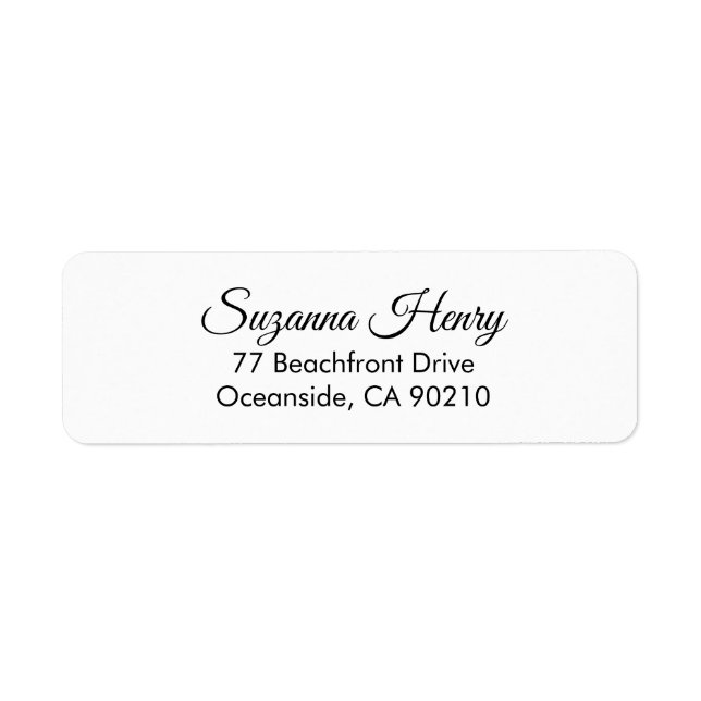 Return address _elegant handwriting return address return address label (Front)