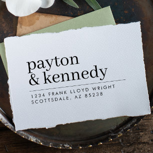 Return Address Elegant Modern Bride and Groom Name Self-inking Stamp