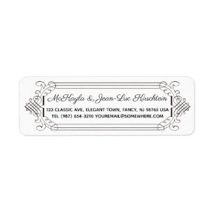 Return Address Elegant Wedding Anniversary Rococo Label
