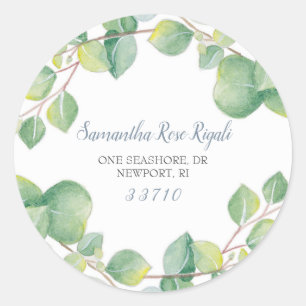 Return Address Envelope Seal Sticker Eucalyptus
