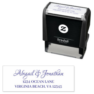 Return Address - Fancy Script Couple Wedding Self-inking Stamp