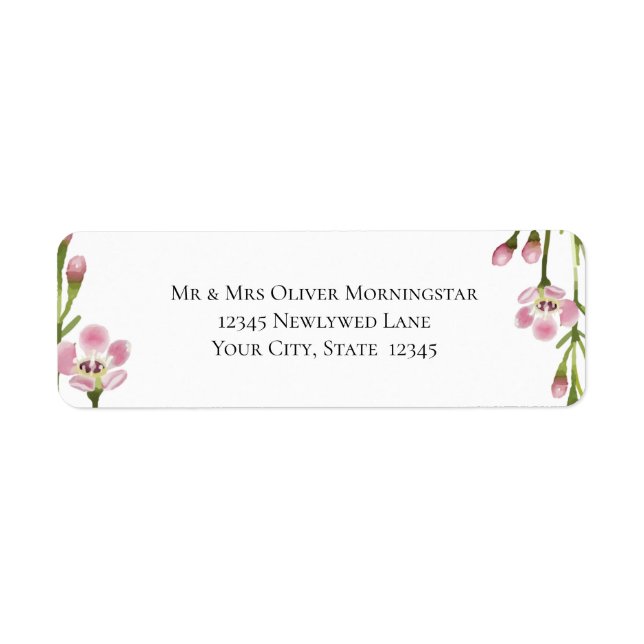 Return Address Fresh Spring Flowers and Foliage Label (Front)
