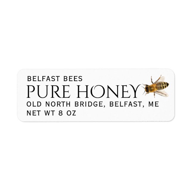 Return Address Honey Label with Bee Return Address Label (Front)