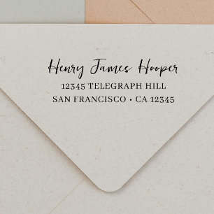 Return Address Informal Script Handwriting Name Self-inking Stamp