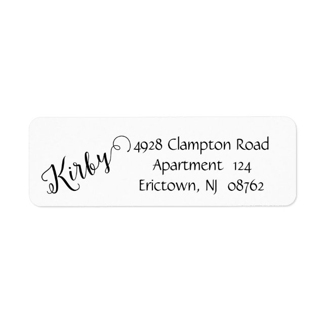 Return Address Label (Front)