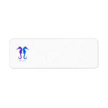 Return Address Label - 2 cool seahorses