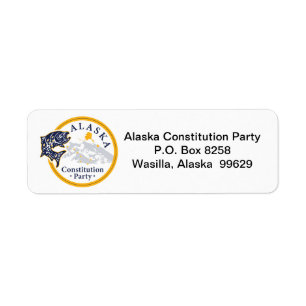 Return Address Label, Alaska Constitution Party Return Address Label