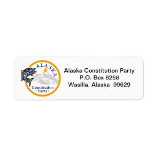 Return Address Label, Alaska Constitution Party Return Address Label