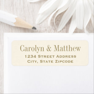 Return Address Label   Antique Gold
