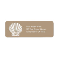 Return Address Label//Beige Sand Sea Shell