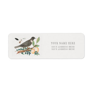 RETURN ADDRESS LABEL BLACKBIRD AND BLUEBERRIES