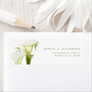 Return Address Label Calla Lilies Wedding.