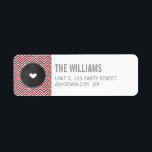 RETURN ADDRESS LABEL chevron glitter red grey<br><div class="desc">Setup as a template it is simple for you to add your own details, or hit the customise button and you can add or change text, fonts, sizes etc> TIP :: 1. To resize / reposition the image/photo hit the "Customise It" button. 2. You can also change the fonts and...</div>