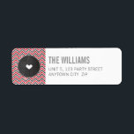 RETURN ADDRESS LABEL chevron glitter red grey<br><div class="desc">Setup as a template it is simple for you to add your own details, or hit the customise button and you can add or change text, fonts, sizes etc> TIP :: 1. To resize / reposition the image/photo hit the "Customise It" button. 2. You can also change the fonts and...</div>