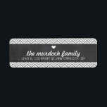 RETURN ADDRESS LABEL chevron pattern stripe grey<br><div class="desc">Setup as a template it is simple for you to add your own details, or hit the customise button and you can add or change text, fonts, sizes etc> TIP :: 1. To resize / reposition the image/photo hit the "Customise It" button. 2. You can also change the fonts and...</div>