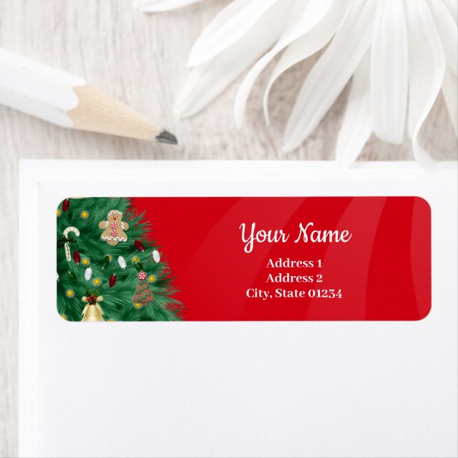 Return Address Label - Christmas Tree (Insitu)