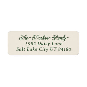 Return Address Label Classic Green & Cream