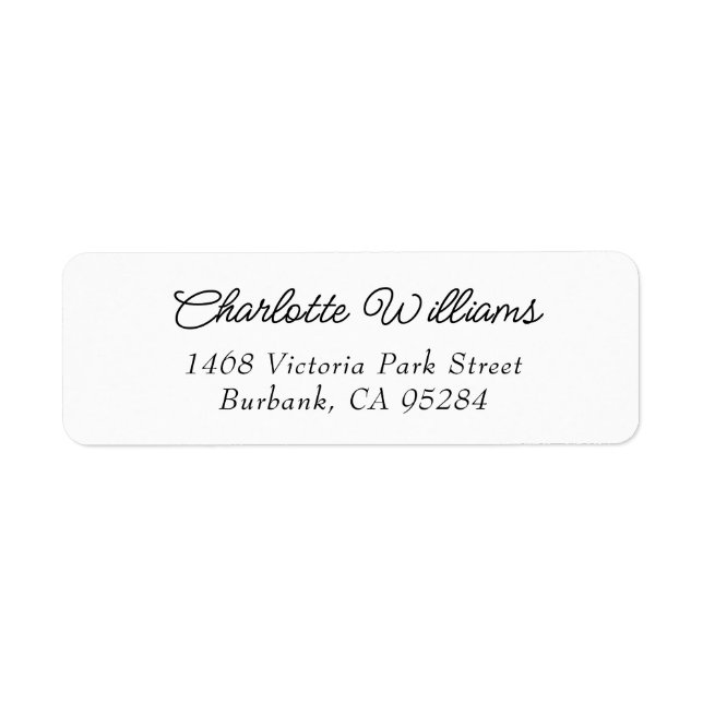 Return Address Label Elegant Script (Front)
