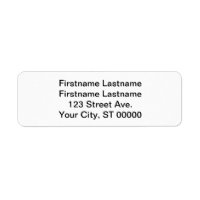 Return Address Label For a Couple With Two Names