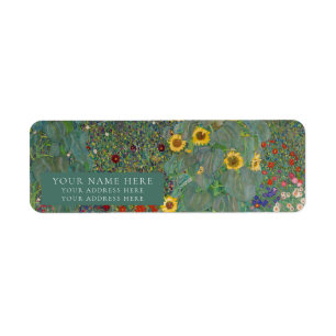 Return Address Label : GUSTAV KLIMT : FARM GARDEN