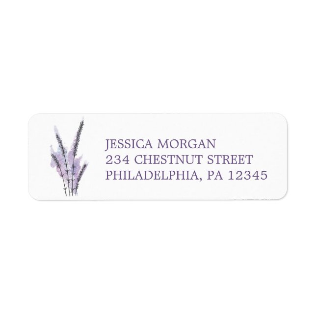 Return Address Label Minimal Lavender (Front)