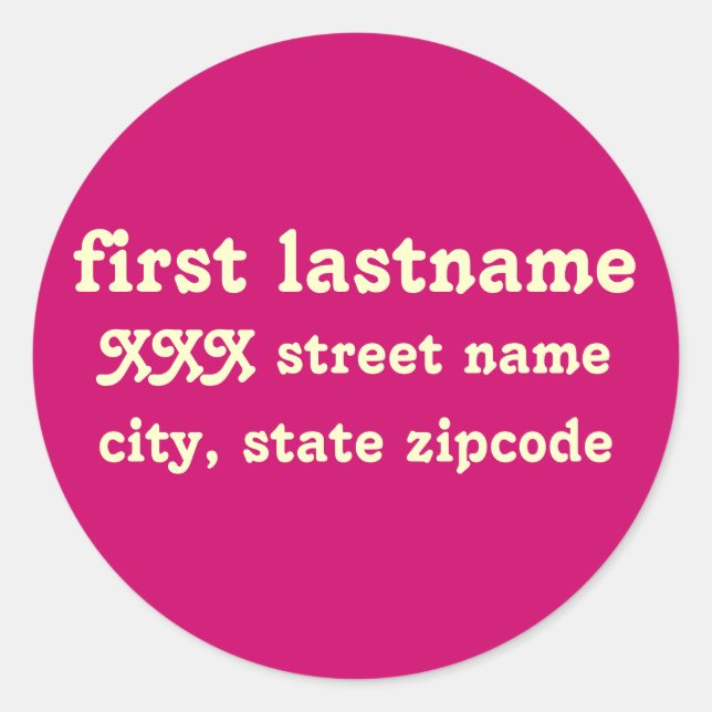 return address label - personalise (Front)