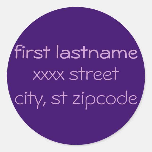 return address label - personalise (Front)