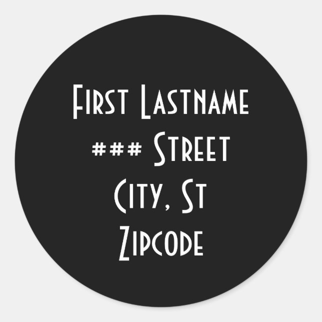 return address label - personalise info (Front)