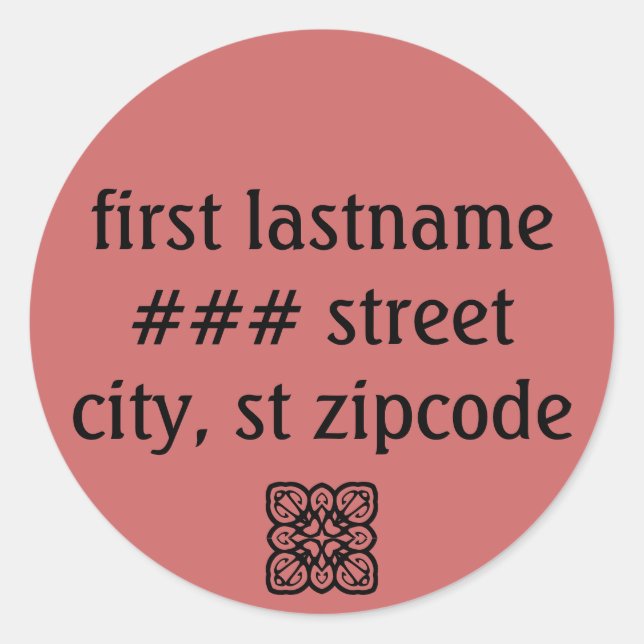 return address label - personalise info (Front)