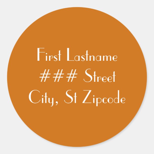 return address label - personalise info (Front)