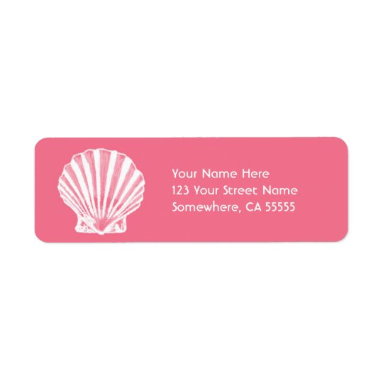 Return Address Label//Pink Sea Shell Return Address Label