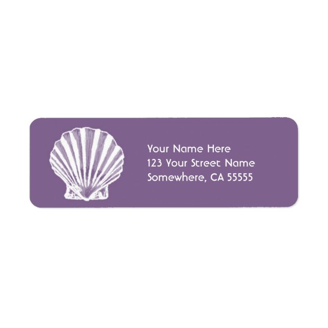 Return Address Label//Purple Sea Shell Return Address Label (Front)