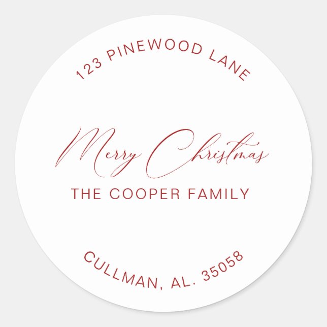  Return Address Label/Seal Classic Round Sticker (Front)