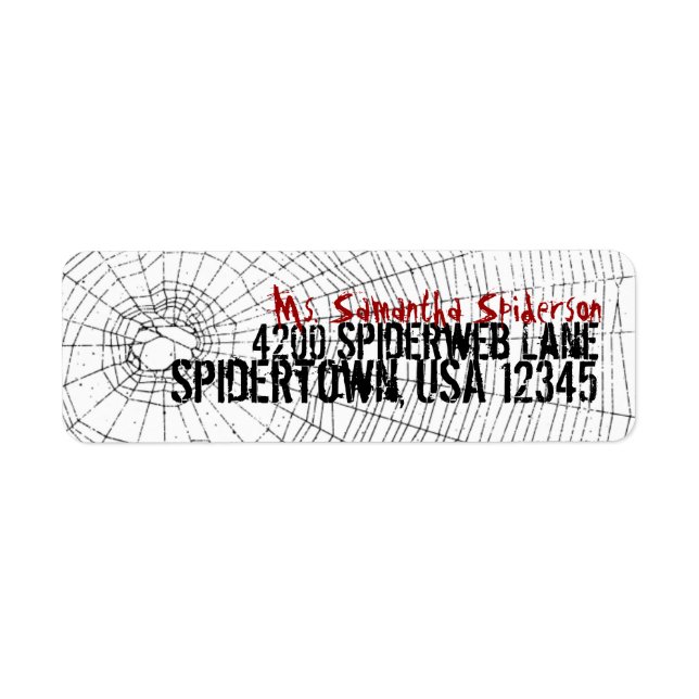 Return Address Label, Spiderweb, Halloween Party Label (Front)