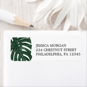 Return Address Label Tropical Monstera