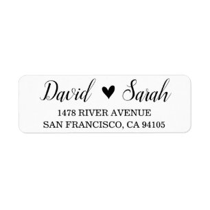 Return Address Label Wedding Save The Date Heart