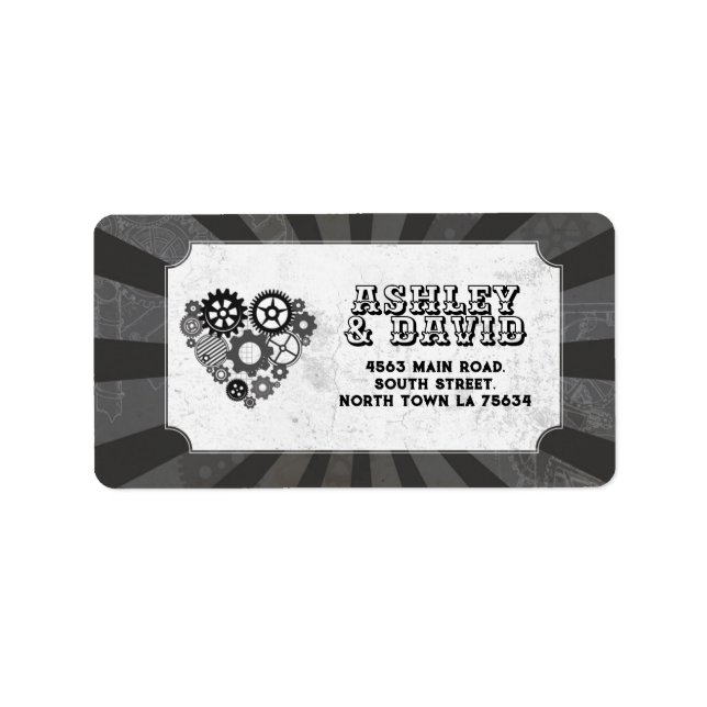 Return Address Label Wedding Steampunk Wedding (Front)