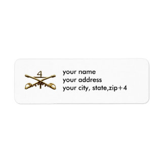 Return address label with 1/4 Cavalry insignia