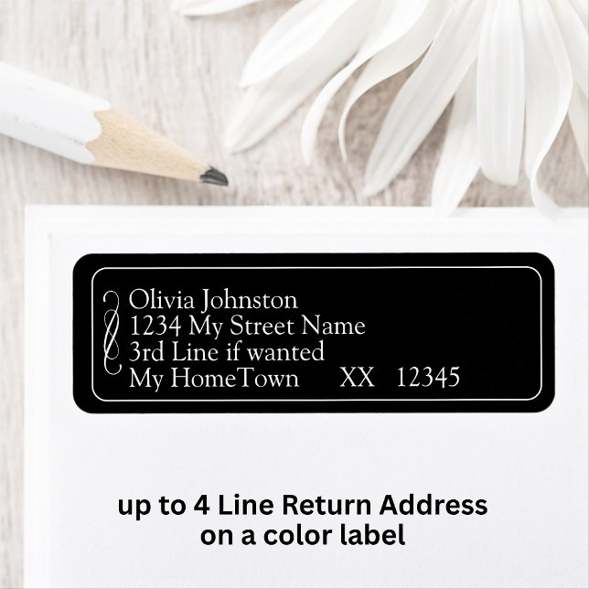 Return Address Labels, Black White Infinity Scroll Label (Creator Uploaded)
