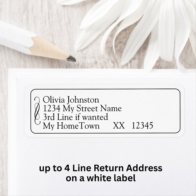 Return Address Labels, Black White Infinity Scroll Label (Creator Uploaded)