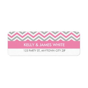 RETURN ADDRESS LABELS :: chevron stripe pink