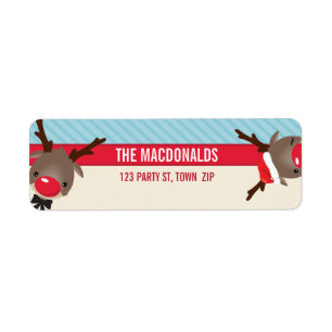 RETURN ADDRESS LABELS :: cute reindeer