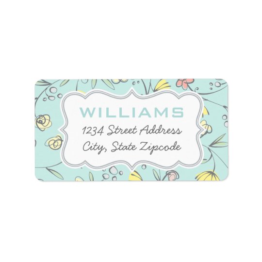Return Address Labels | Floral Design in Blue