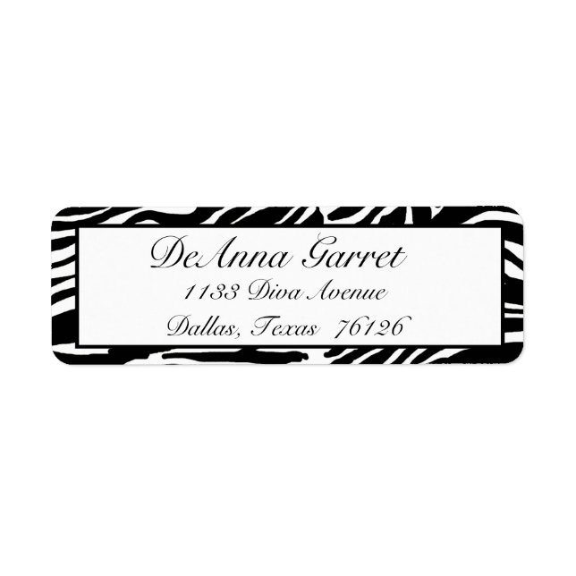 Return Address Labels Gone Wild (Zebra Print) (Front)