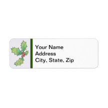 Return Address Labels Holly Jolly