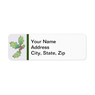 Return Address Labels Holly Jolly