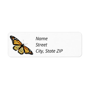 Return Address Labels Monarch Butterfly (female).