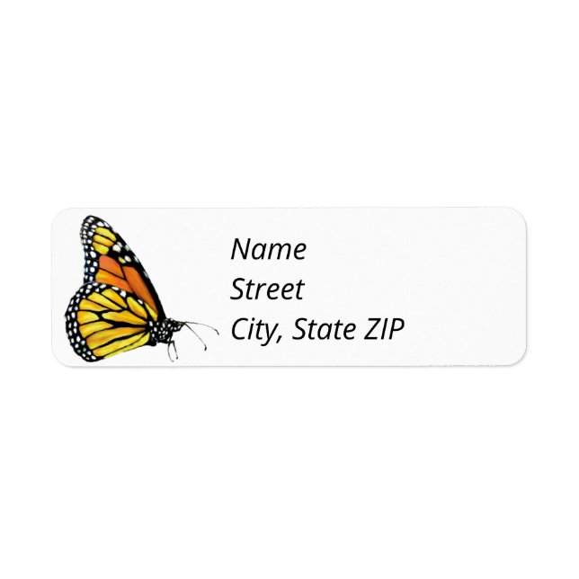 Return Address Labels Monarch Butterfly (side). (Front)